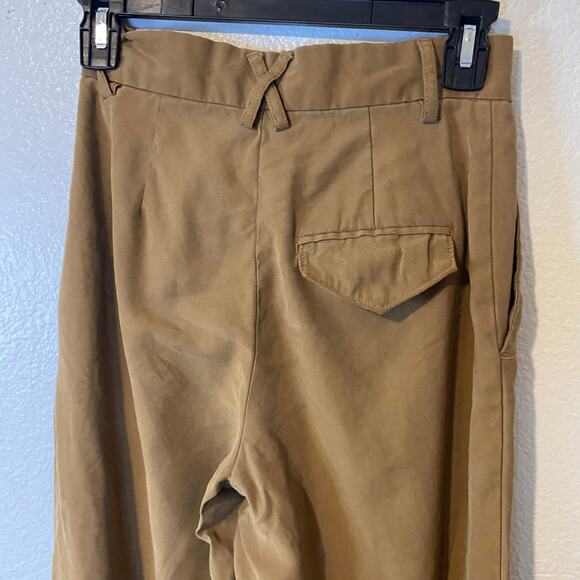 Banana Republic Camel Brown Wide Leg Trouser Pant Slacks Size 00 Quiet Luxury - Picture 3 of 9